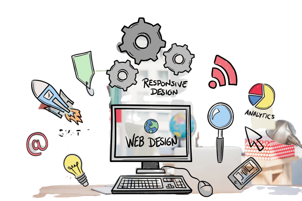 web design concept with drawings